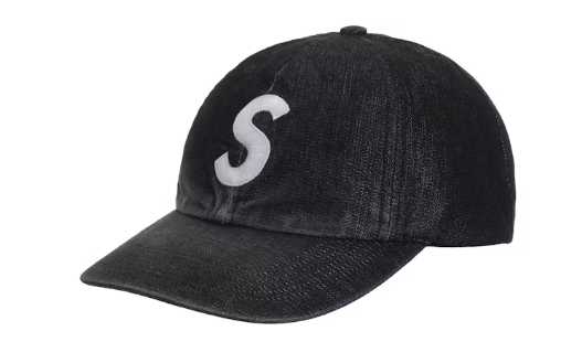 supreme cordura denim s logo 6-panel black czapka
