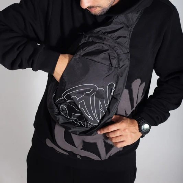 Syna World x Central Cee Sling Bag – Black/Golden Rose - Image 4