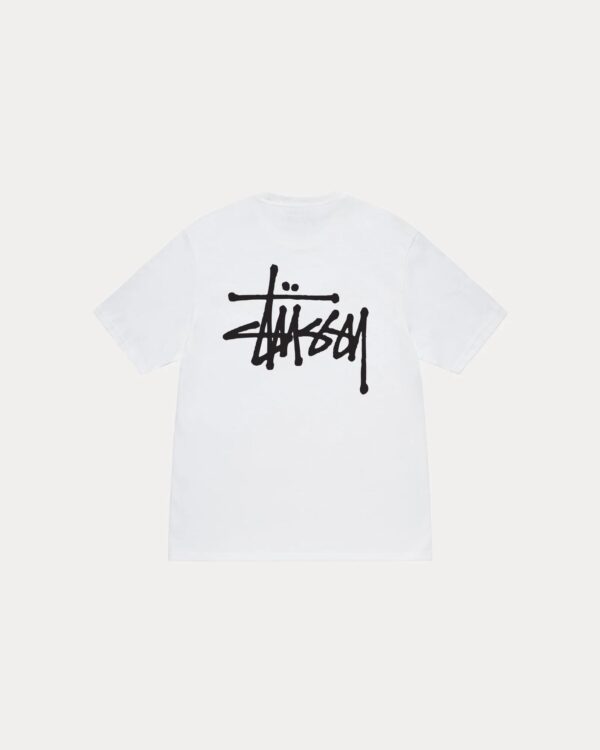Koszulka stussy biała basic duże logo