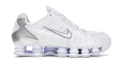 nike-shox-tl-white-metallic-silver-front: Przedni widok Nike Shox TL White Metallic Silver