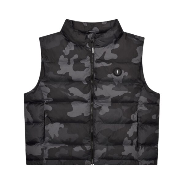 trapstar-gilet-grey-camo-front: Przód bezrękawnika Trapstar Foundation Gilet - Grey Camo