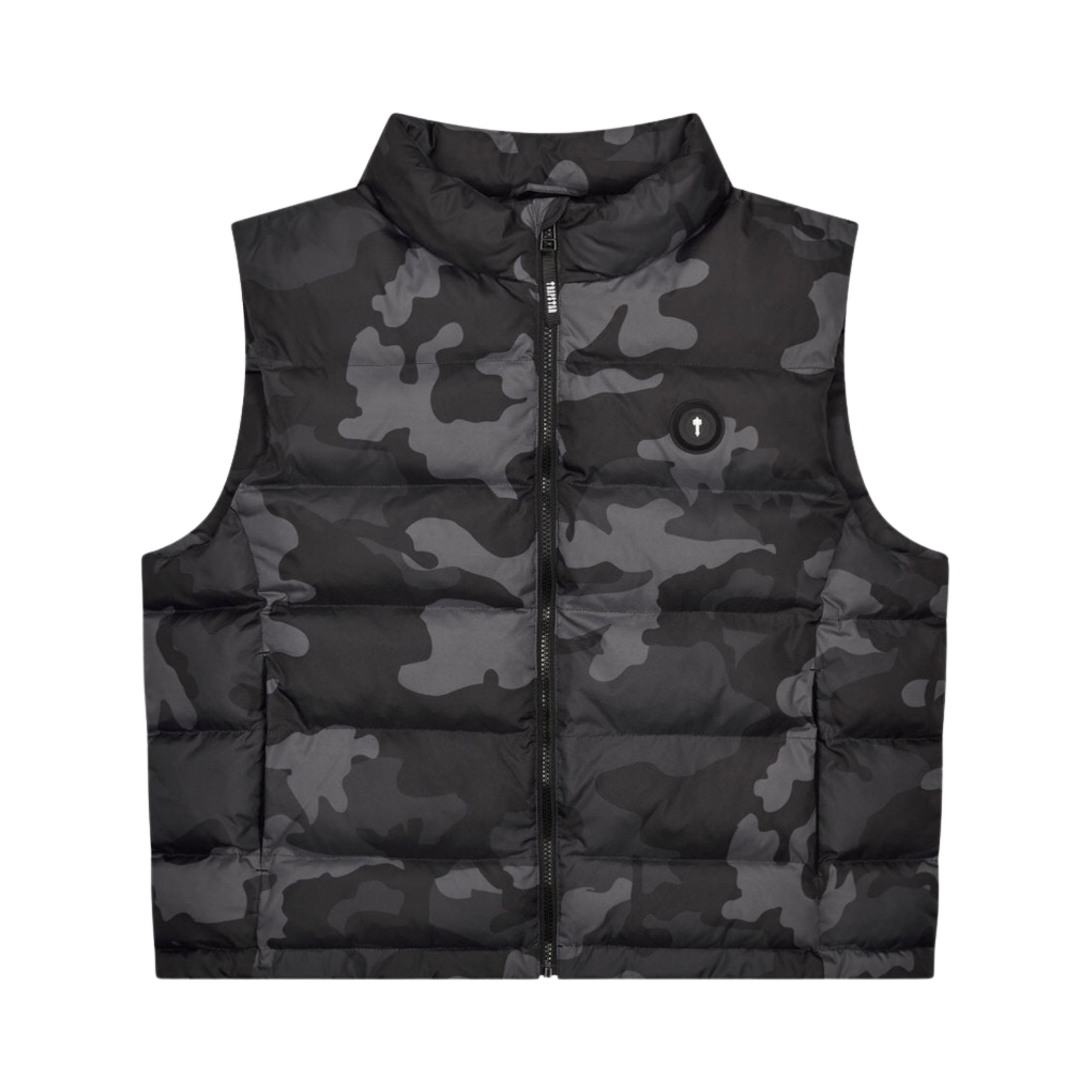 trapstar-gilet-grey-camo-front: Przód bezrękawnika Trapstar Foundation Gilet - Grey Camo