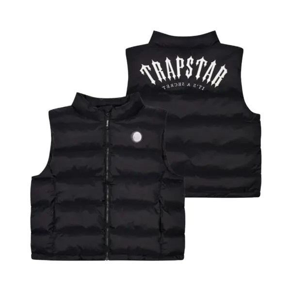 trapstar-arch-gilet-black-overall: przód i tył kamizelki