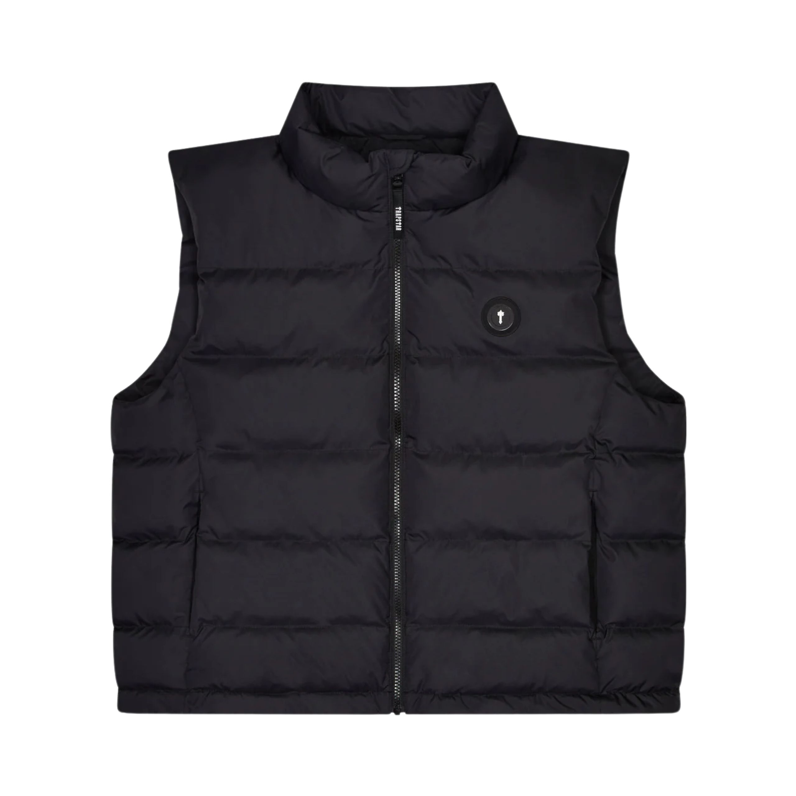trapstar-foundation-gilet-black-front: Przód bezrękawnika Trapstar Foundation Gilet Black