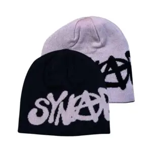 syna-world-central-cee-reversible-beanie-both-sides: Dwie strony czapki Black/Golden Rose