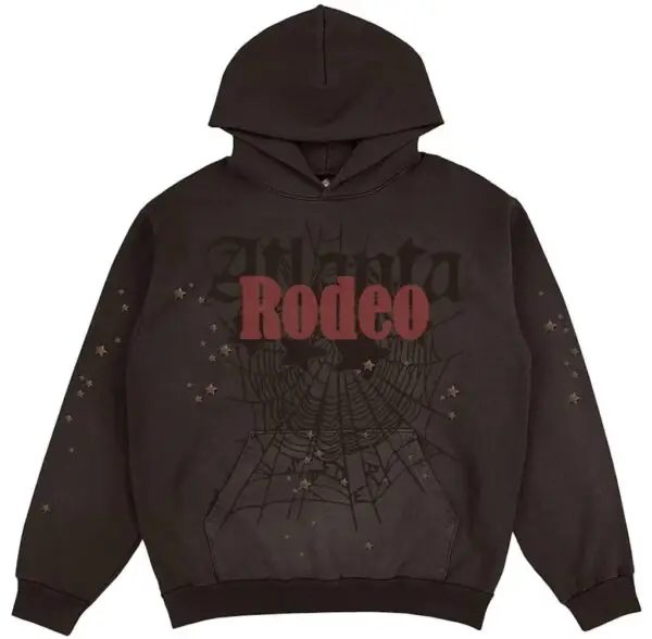 sp5der-travis-hoodie-brown-front: Przód bluzy z nadrukiem