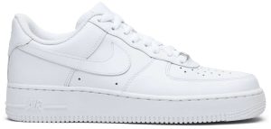 Nike Air Force 1 Low All White — widok boczny z podeszwą gumową