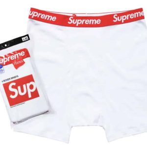 Supreme Hanes Boxer Briefs White — opakowanie czteropak