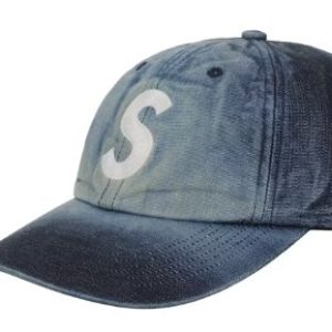Supreme Cordura Denim S Logo 6-Panel Denim czapka z daszkiem denim kolor widok z przodu