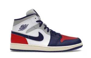 air-jordan-1-mid-rare-air-side: Profil, widoczne kontrastowe panele