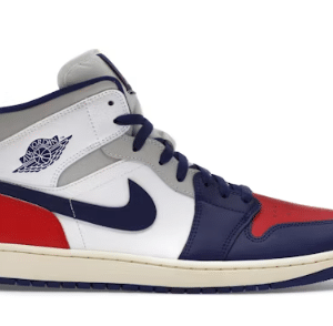 air-jordan-1-mid-rare-air-side: Profil, widoczne kontrastowe panele