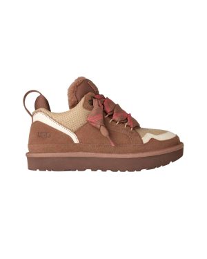 UGG Lowmel Rocky Oak zamszowe sneakersy w brązie widok z boku