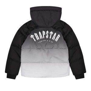 trapstar puffer AW23 Gradient black white widok z przodu