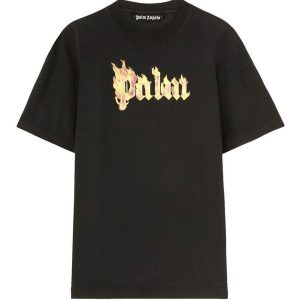 Palm Angels Flame Logo T-shirt Black