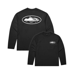 Corteiz OG Island Longsleeve Tee Black — tył z grafiką OG Island.