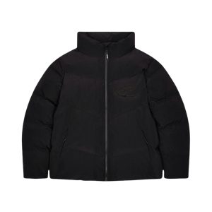 Trapstar Hyperdrive Ripstop Puffer Blackout — przód kurtki, czarny kolor