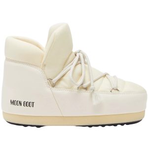 Moon Boot MB EVX Pumps Nylon beżowy — bok buta z nylonową cholewką i grubą podeszwą