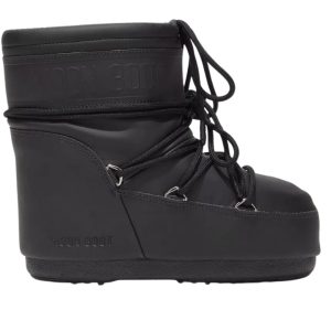 Moon Boot Icon Low Rubber — bok buta z gumowaną cholewką i sznurowaniem