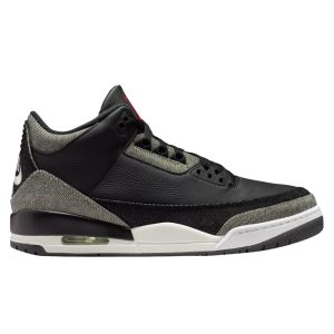 Air Jordan 3 x Levi's® “Black and White” — widok z boku, czarny denim i biała podeszwa