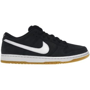 Nike SB Dunk Low Black Gum czarna cholewka z białym Swooshem