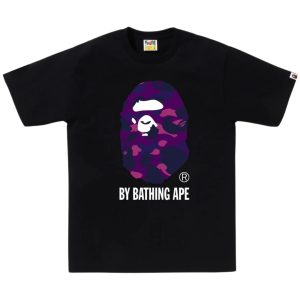 BAPE Color Camo By Bathing Ape Tee Black/Purple – przód koszulki